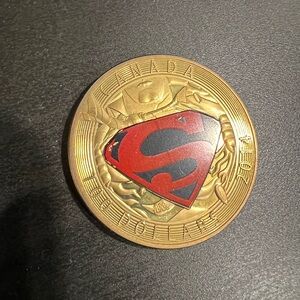 Superman 2014 gold 14ct plated coin royal canadian